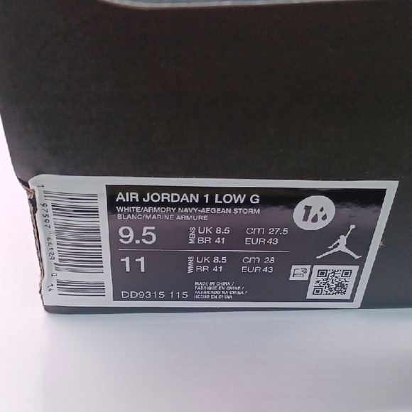 NEW Nike Air Jordan 1 Low G Men Golf Shoe In White/Aegean Storm/Navy Size 9.5 US main image 14